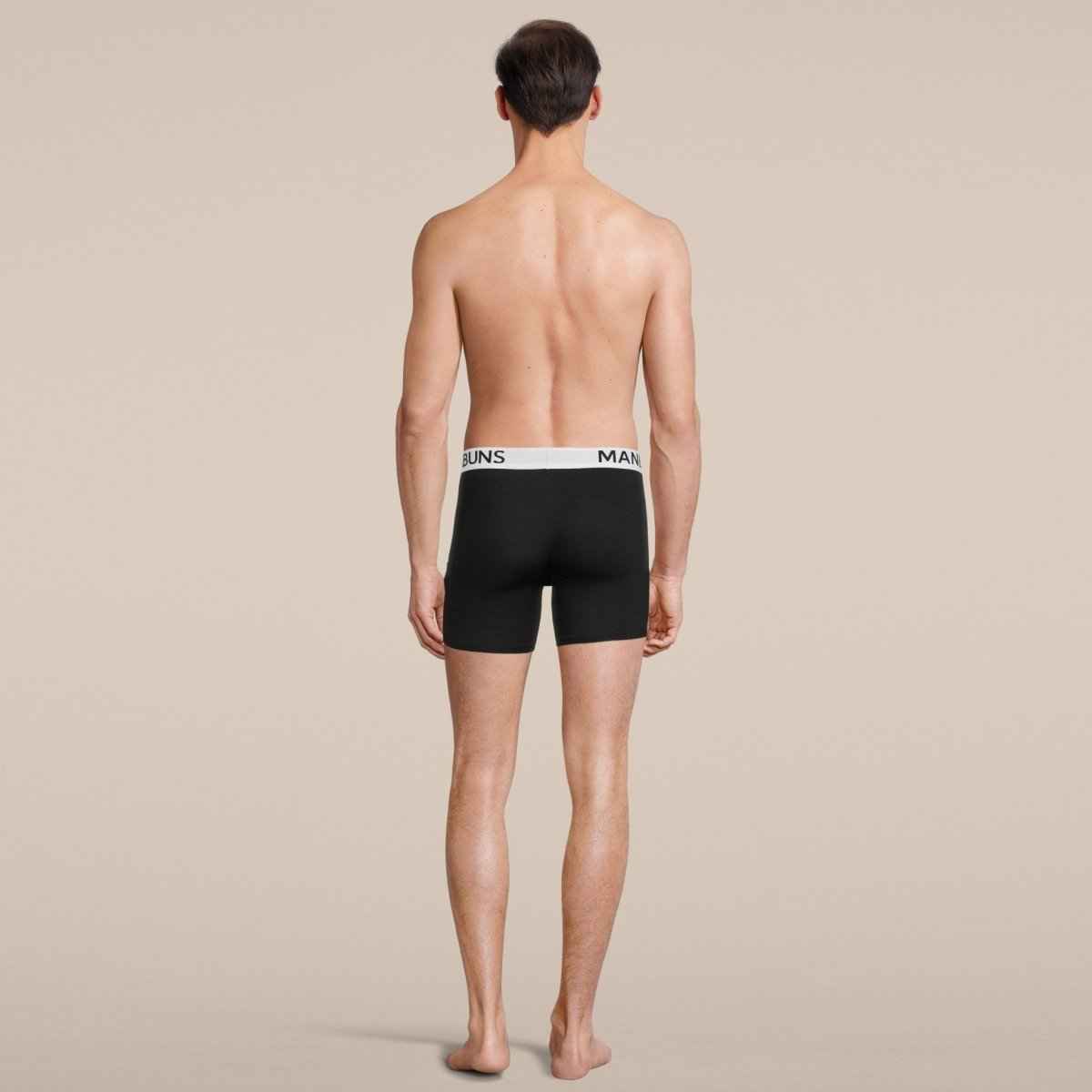 Men's Classic Black Boxer Brief Underwear with Pouch
