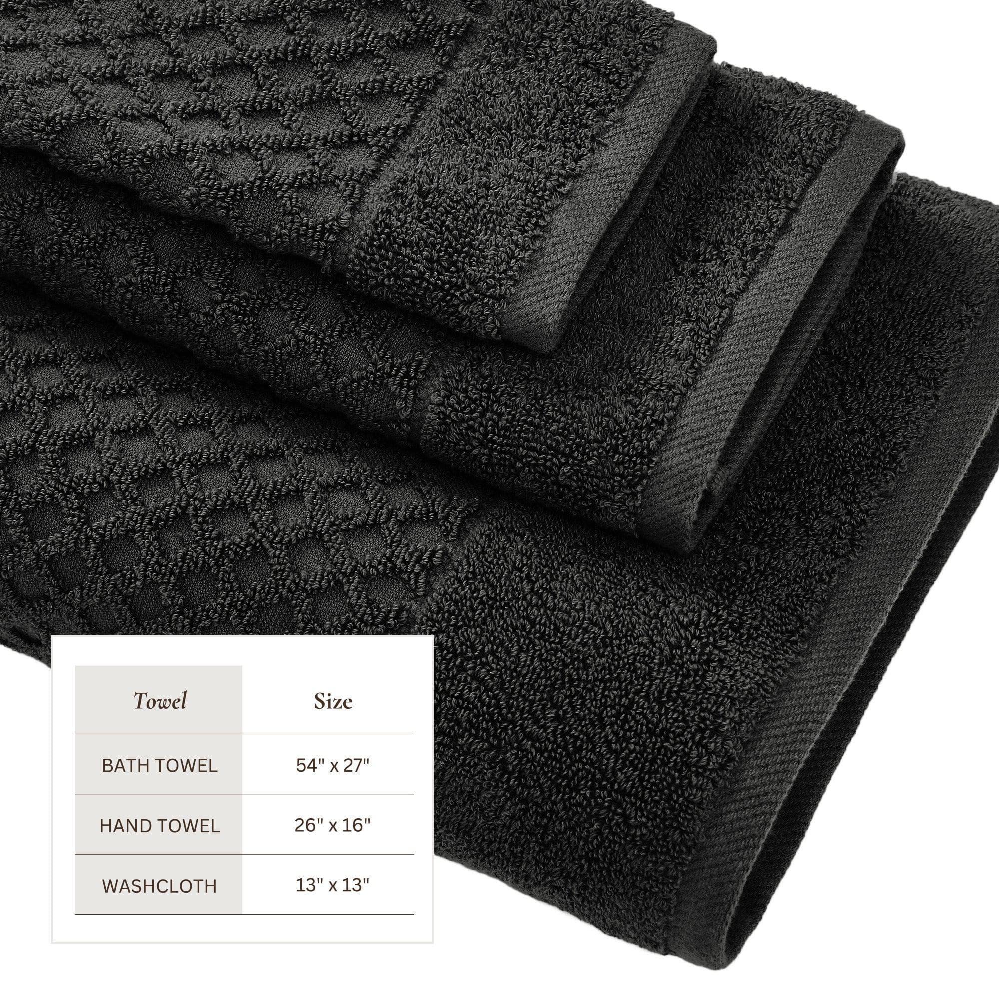 Cotton Diamond Waffle Weave Bath Towel Set - Grayson Collection