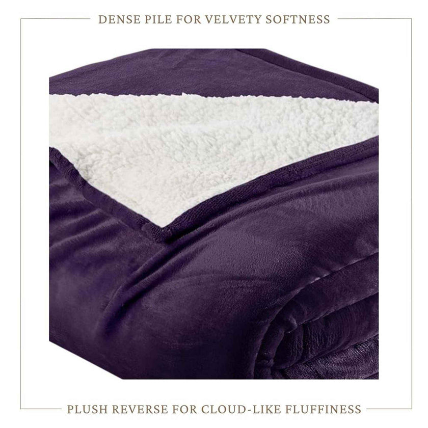 Velvet Plush Sherpa Bed Blanket - Sherpa Fleece Collection