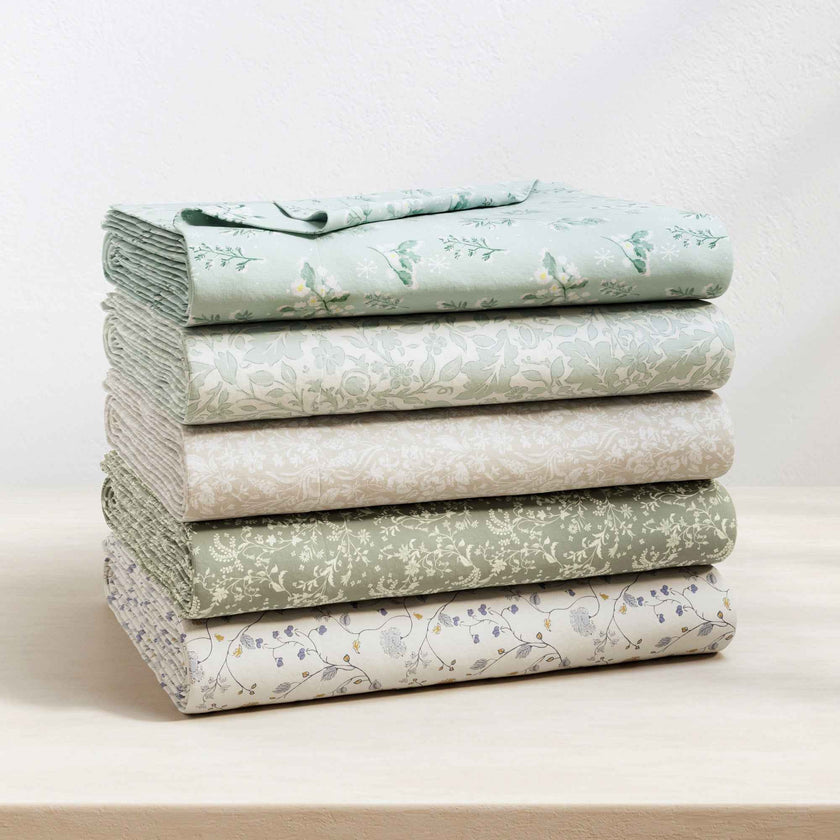 Turkish Cotton Flannel Sheet Set - Winter Floral Collection