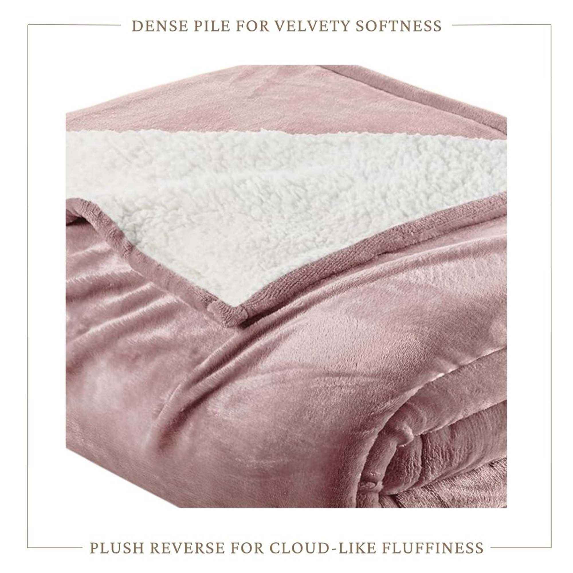 Velvet Plush Sherpa Bed Blanket - Sherpa Fleece Collection