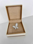 .925 Silver Ring w/ Mother Of Pearl Butterfly encrusted with Cubic Zirconia Jewelry