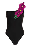 Vanda - Fuchsia One Shoulder Style Swimsuit