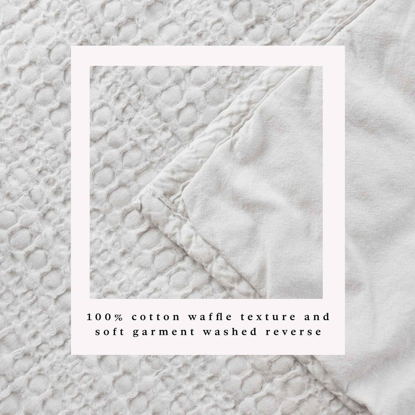 100% Cotton Honeycomb Waffle Garment Washed Quilt Set - Genevieve Collection