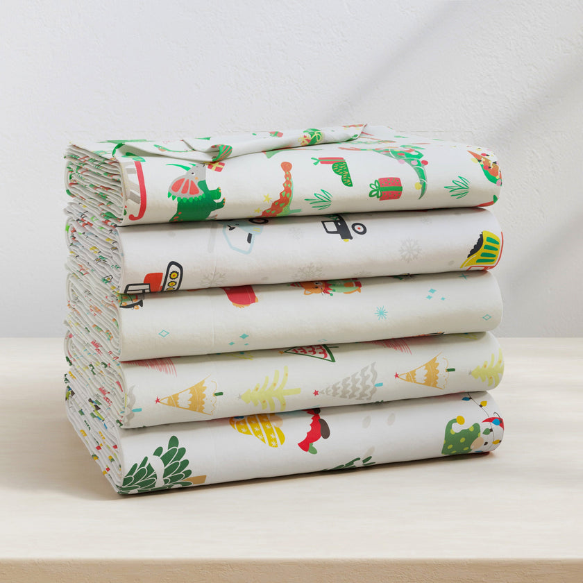 4-Piece Turkish Cotton Christmas Flannel Sheet - Whittaker Collection