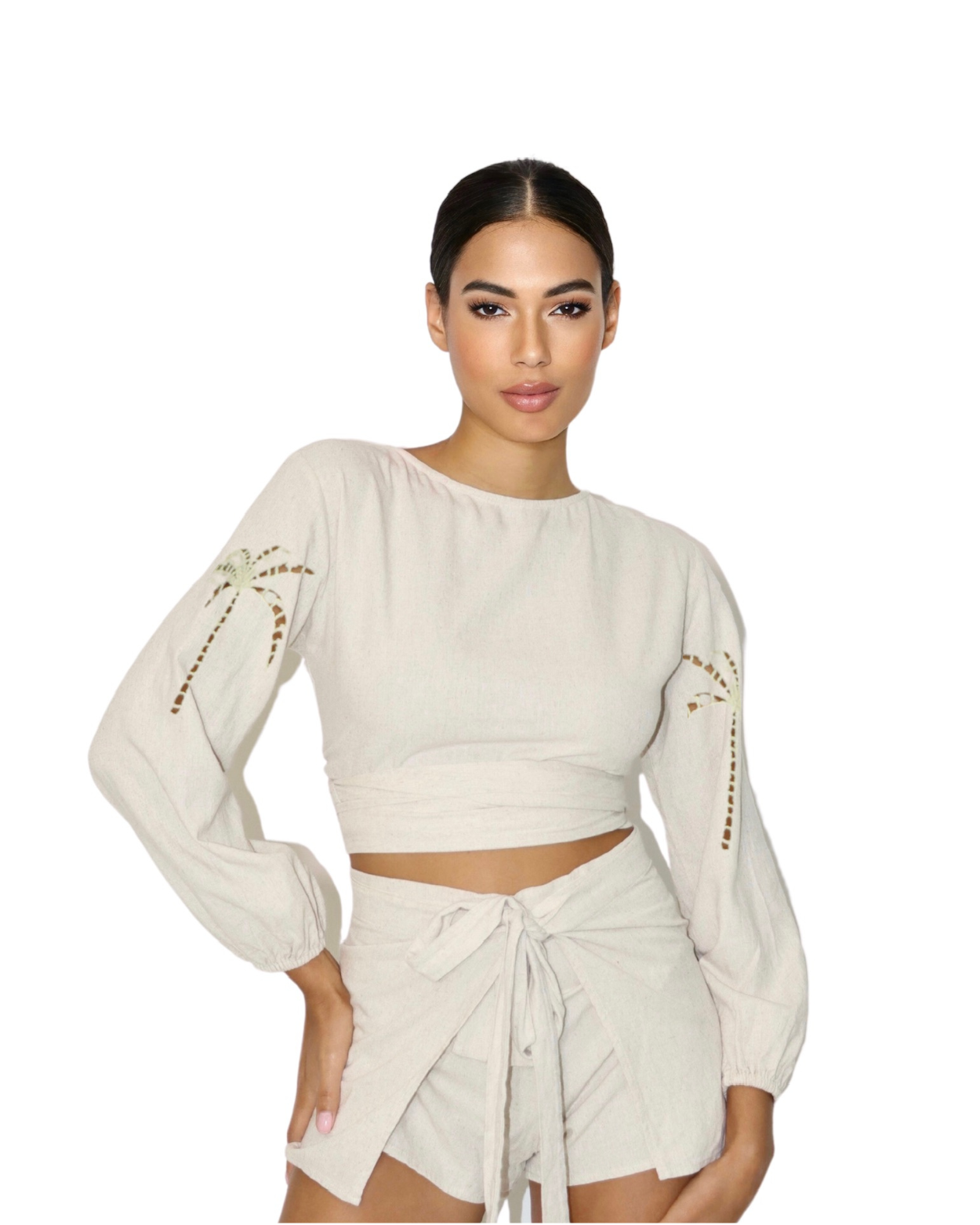 Palm Belle Blouse - Linen