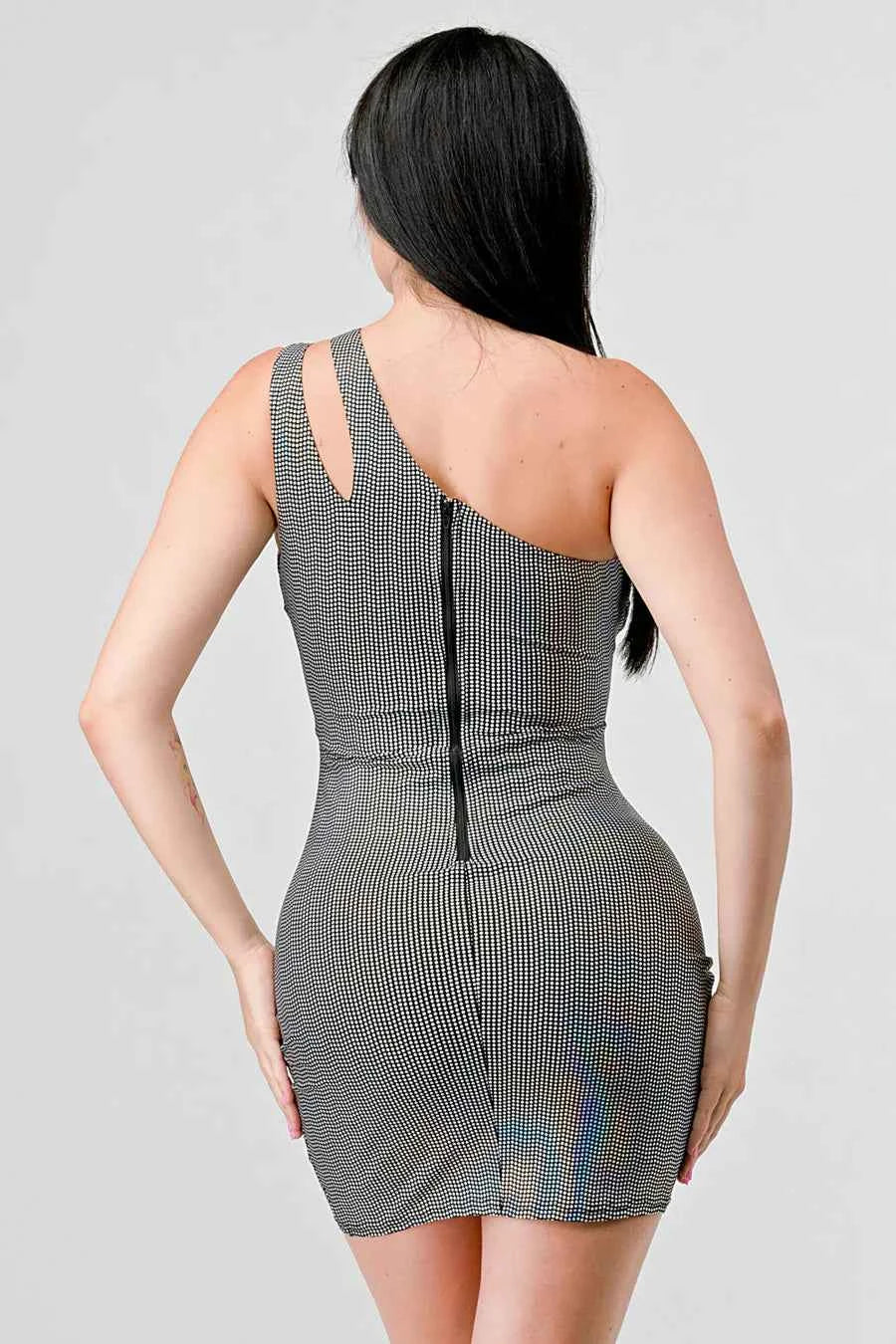 HOLOGRAM METALLIC KNIT ONE SHOULDER
