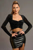 Rhinestone Ruched Sweetheart Crop Top