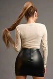 Rhinestone Ruched Sweetheart Crop Top