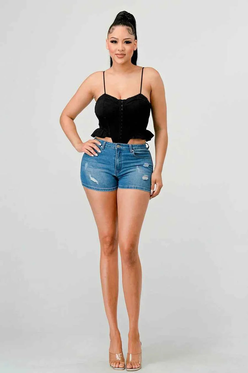 SUPER SOFT SCUBA SIDE FRILLED CAMI BODYSUIT