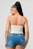 SUPER SOFT SCUBA SIDE FRILLED CAMI BODYSUIT