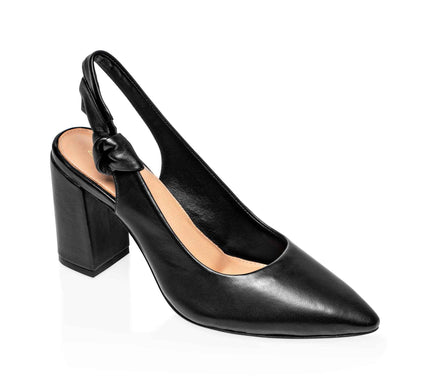 Daphne Leather Slingback Pump Black