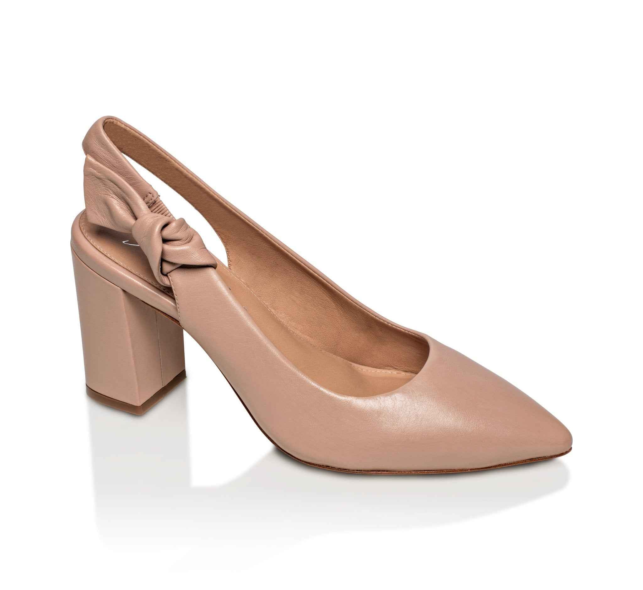 Daphne Leather Slingback Pump Taupe