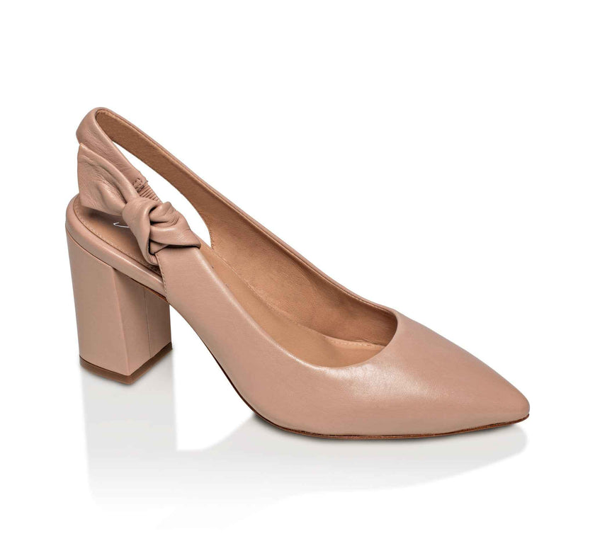 Daphne Leather Slingback Pump Taupe
