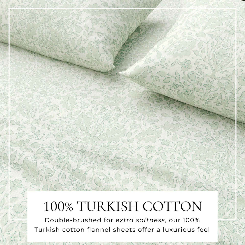Turkish Cotton Flannel Sheet Set - Winter Floral Collection