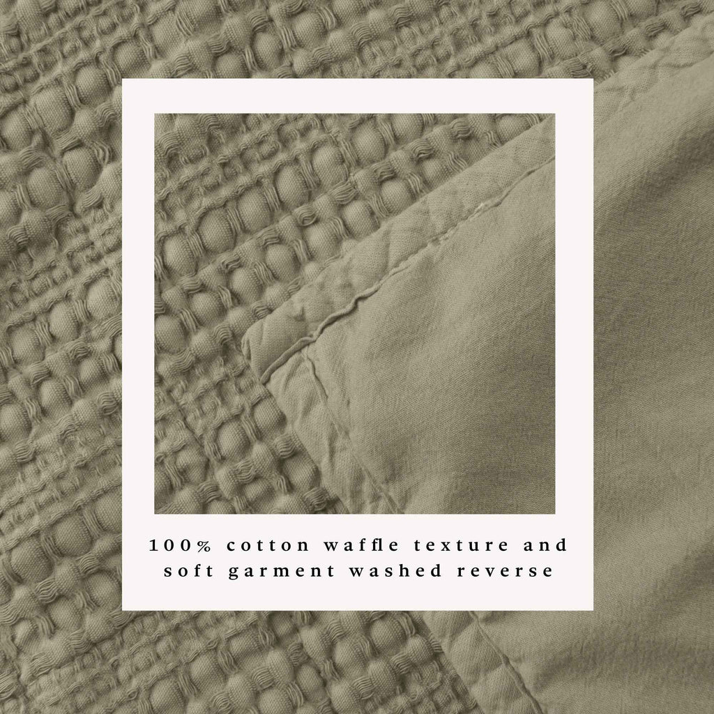 100% Cotton Honeycomb Waffle Garment Washed Quilt Set - Genevieve Collection
