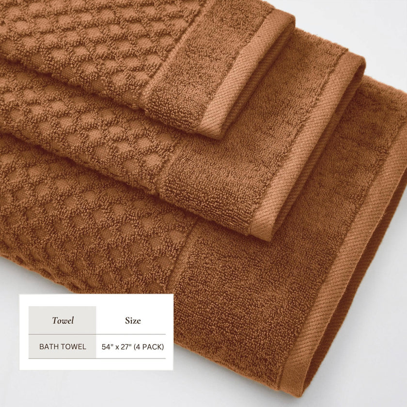 Cotton Diamond Waffle Weave Bath Towel Set - Grayson Collection