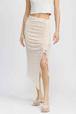 Emory Park ruched drawstring midi skirt with side slit for a stylish summer look