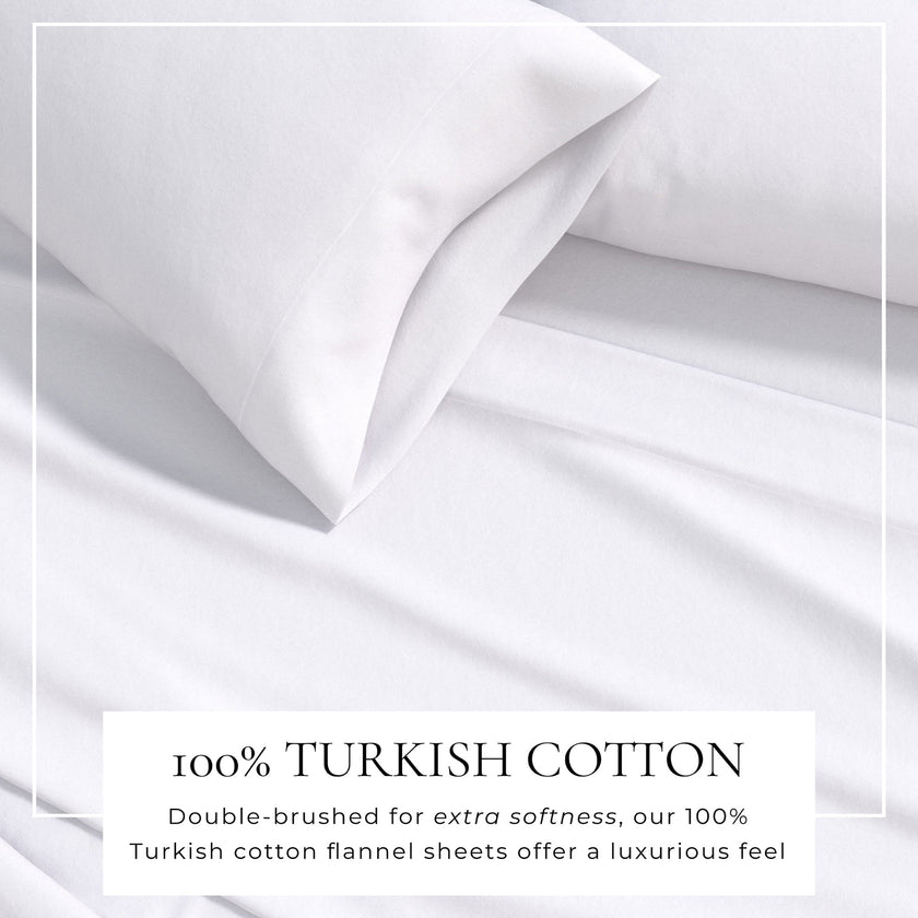 4-Piece Cotton Solid Flannel Sheet - Nordic Collection