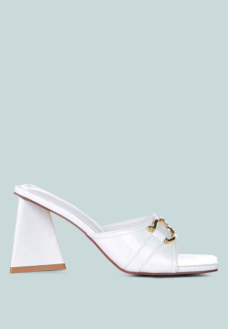 Salisbury Horsebit Buckle Triangular Block Heel Sandals