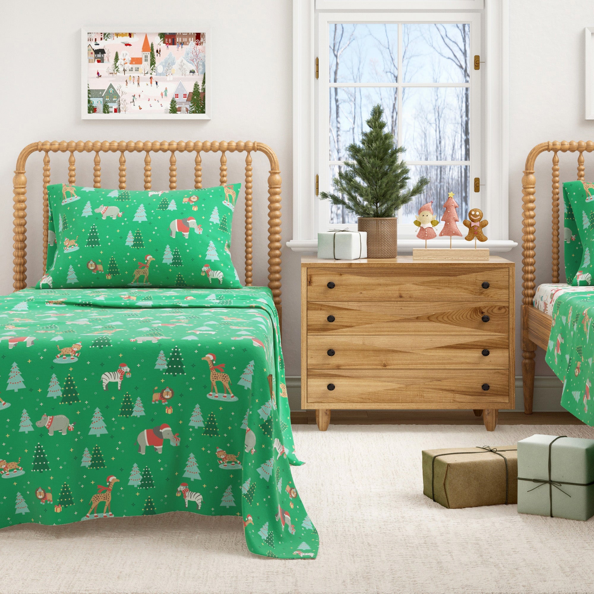 4-Piece Turkish Cotton Christmas Flannel Sheet - Whittaker Collection
