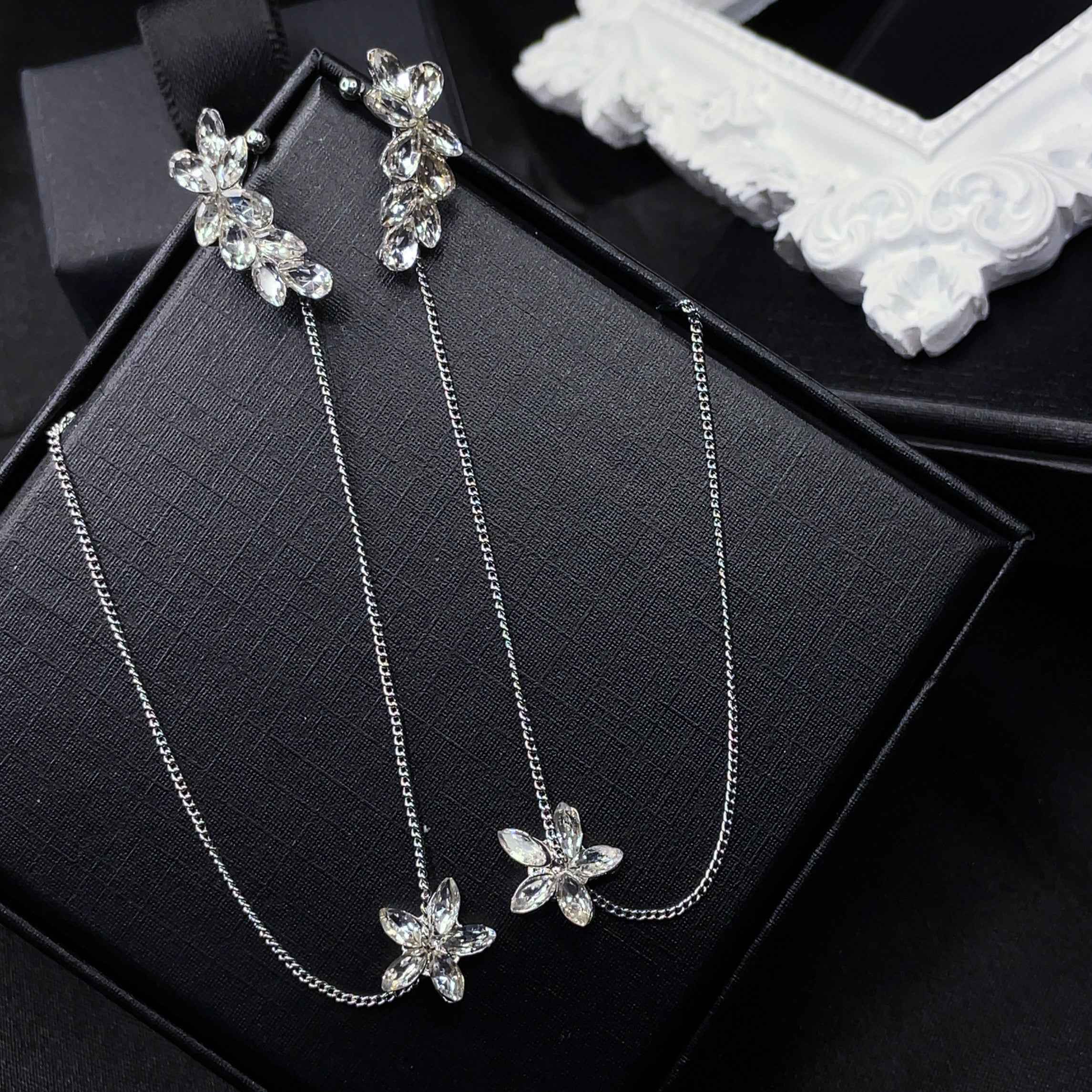 Flower Threader Ear cuff Earrings