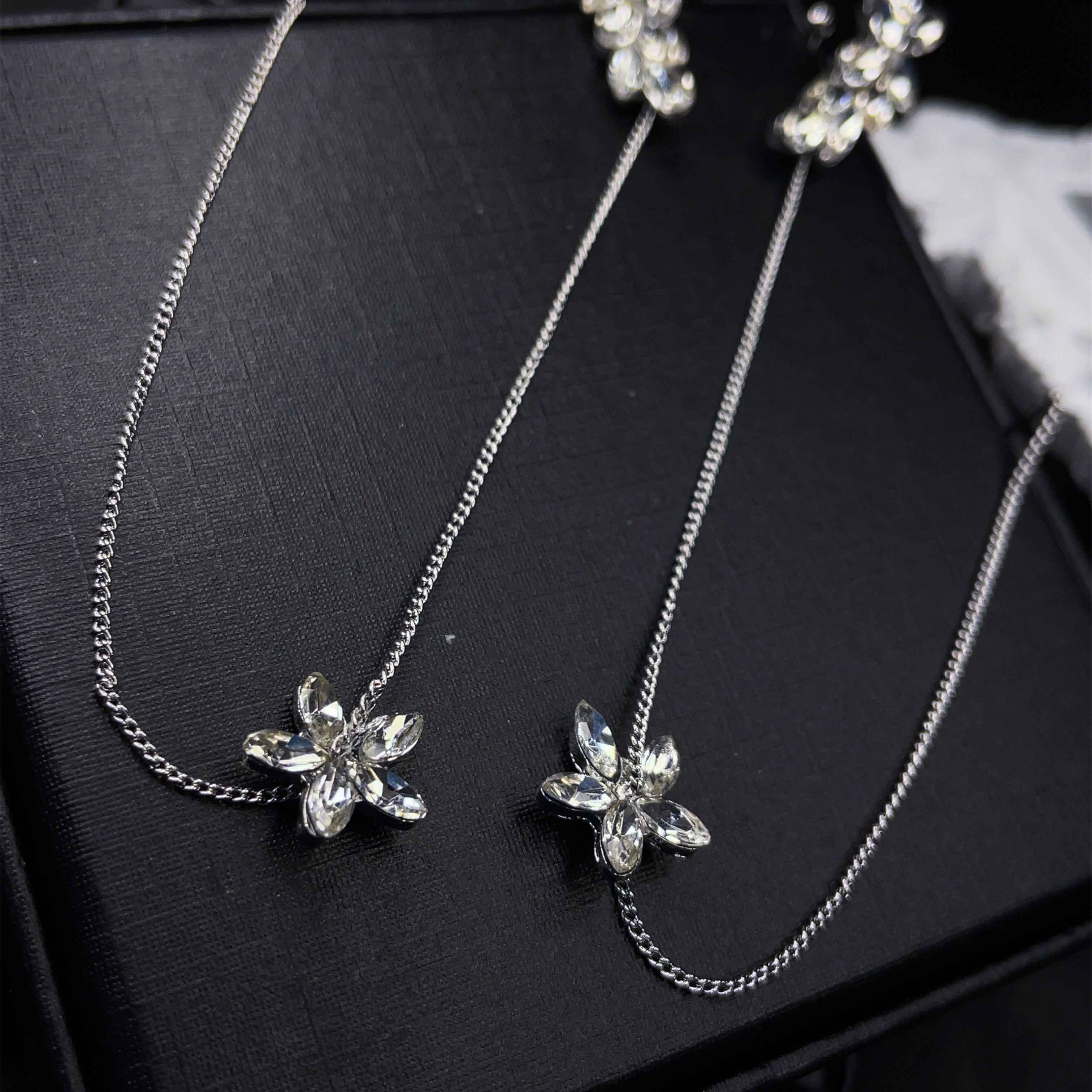 Flower Threader Ear cuff Earrings