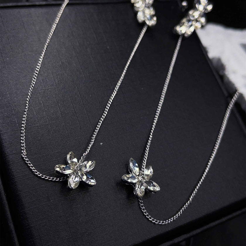 Flower Threader Ear cuff Earrings