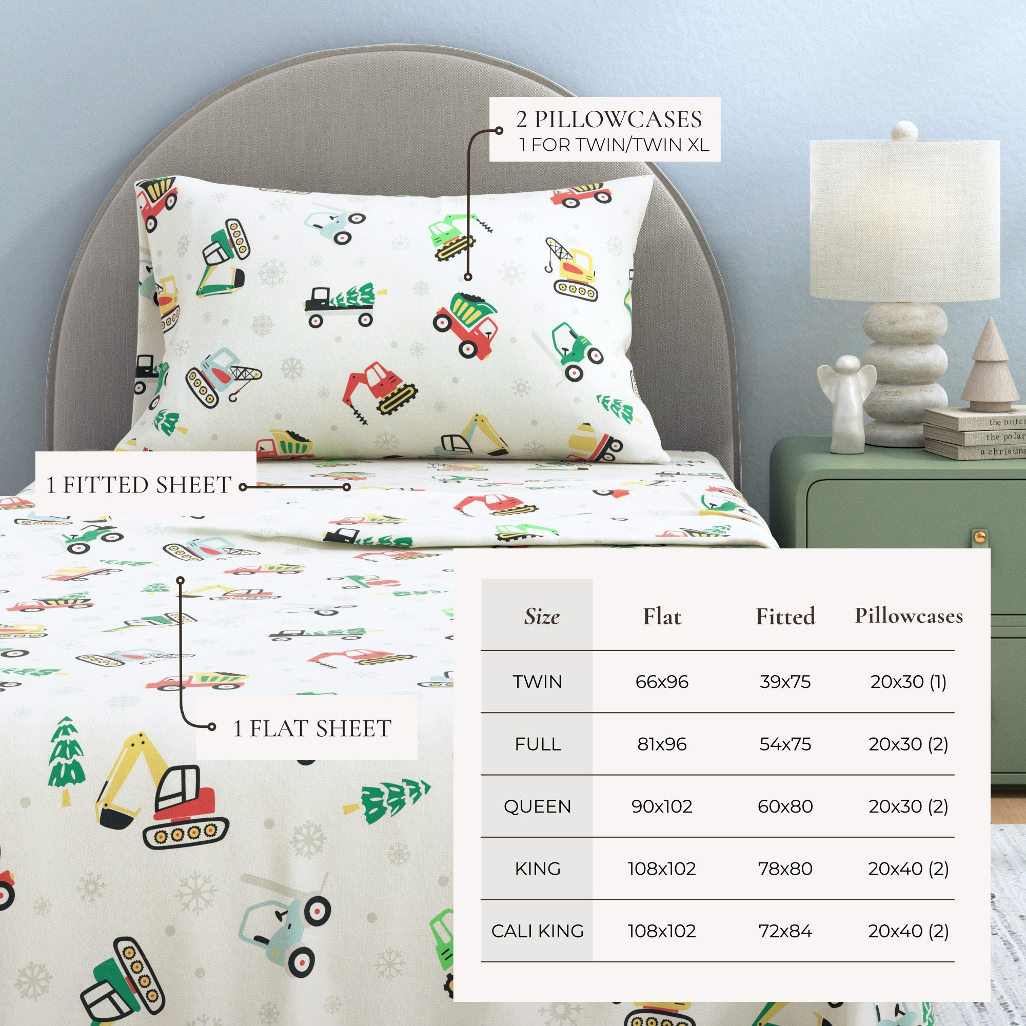 4-Piece Turkish Cotton Christmas Flannel Sheet - Whittaker Collection