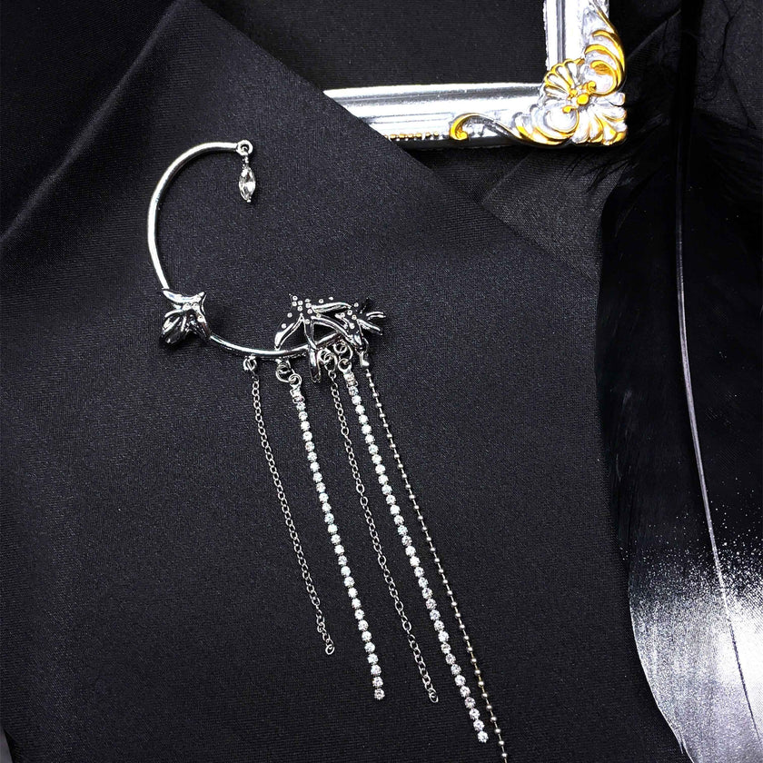 Soar High Swallow Crystal Tassel Ear Wrap