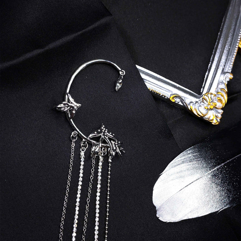 Soar High Swallow Crystal Tassel Ear Wrap