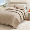 100% Cotton Honeycomb Waffle Garment Washed Quilt Set - Genevieve Collection