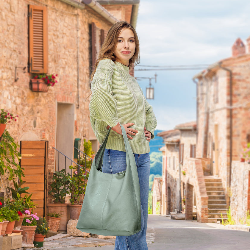 Calf Leather Hobo Bag