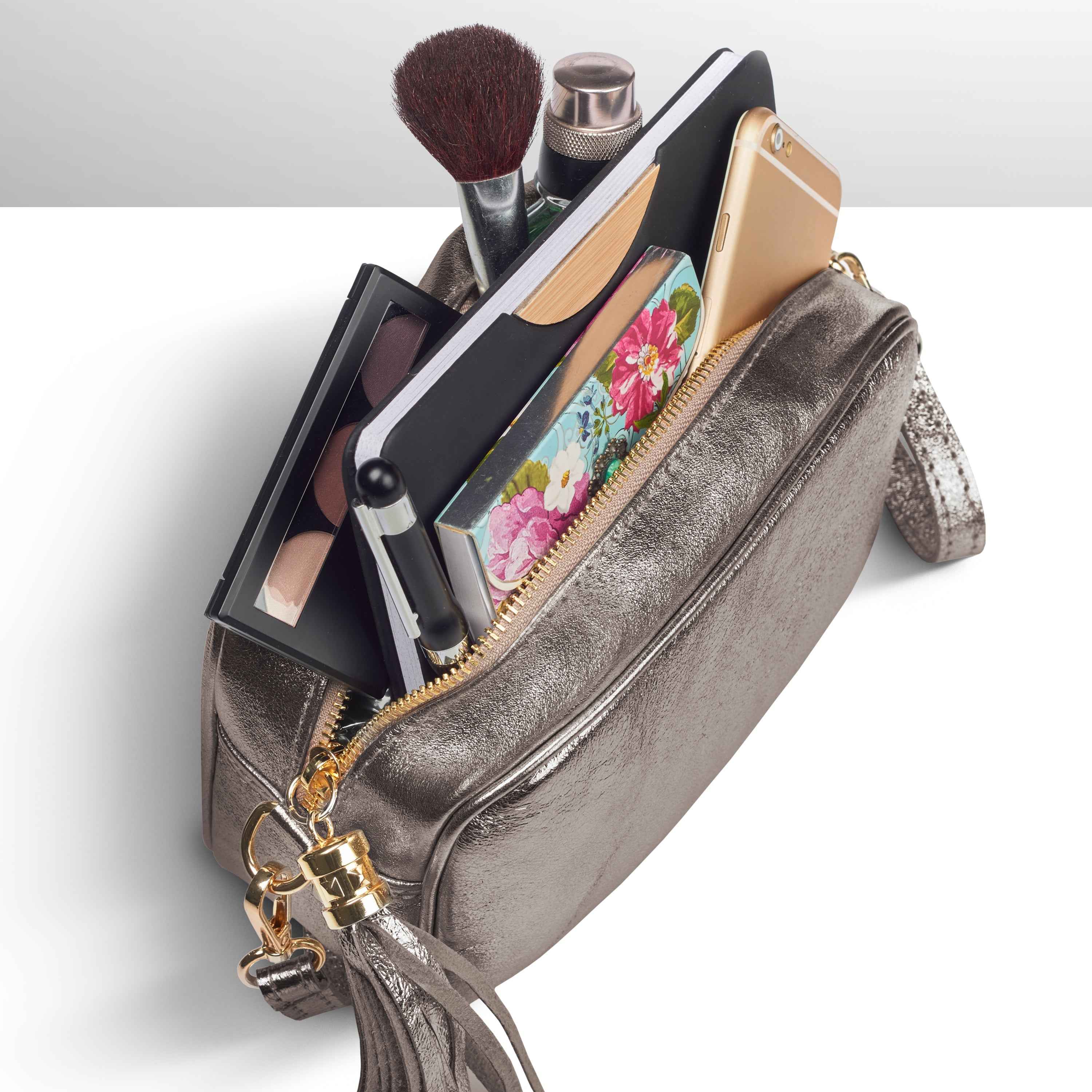 Metallic Suede Leather Crossbody Bag 231302