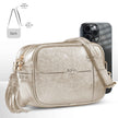 Metallic Suede Leather Crossbody Bag 231302