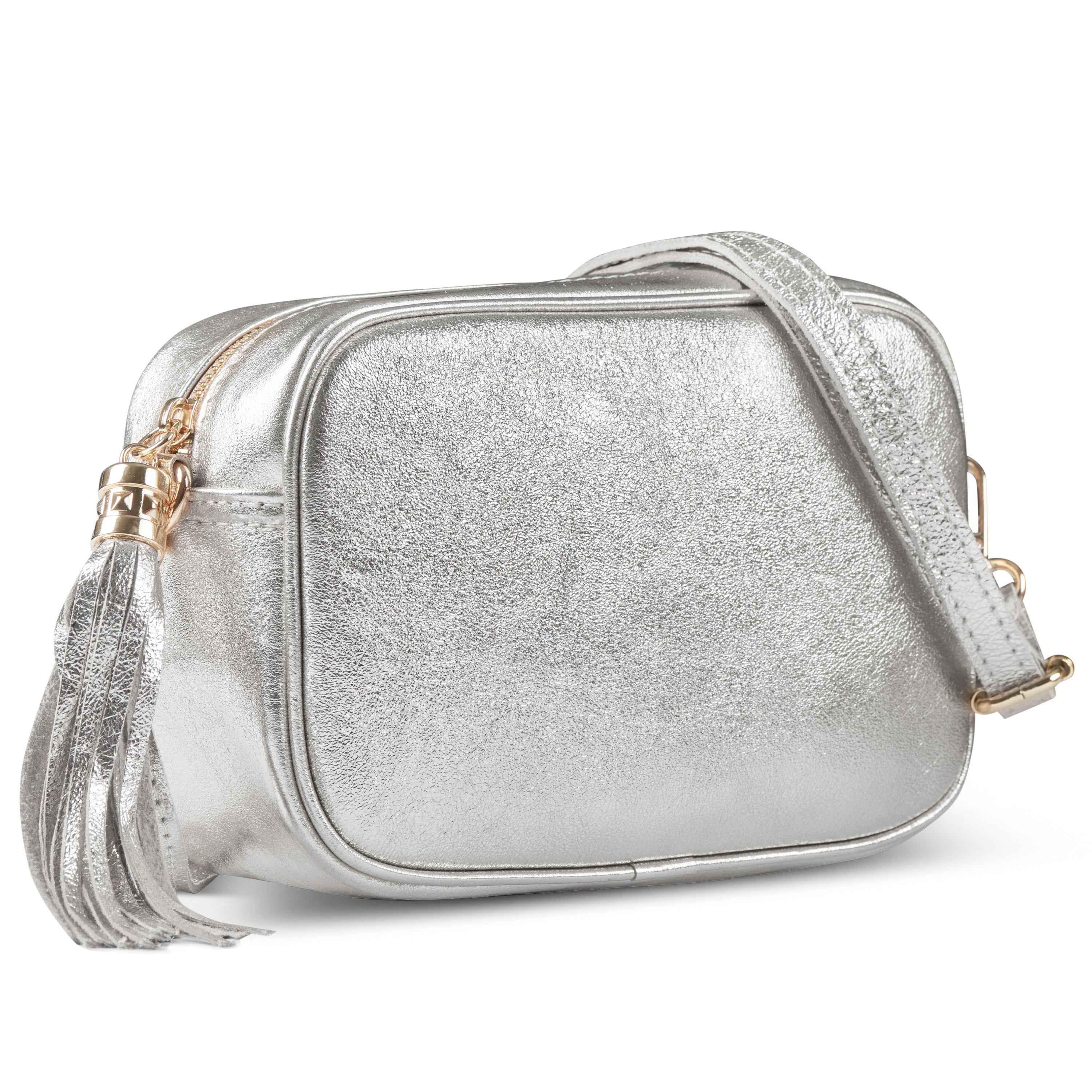 Metallic Suede Leather Crossbody Bag 231302