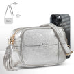 Metallic Suede Leather Crossbody Bag 231302
