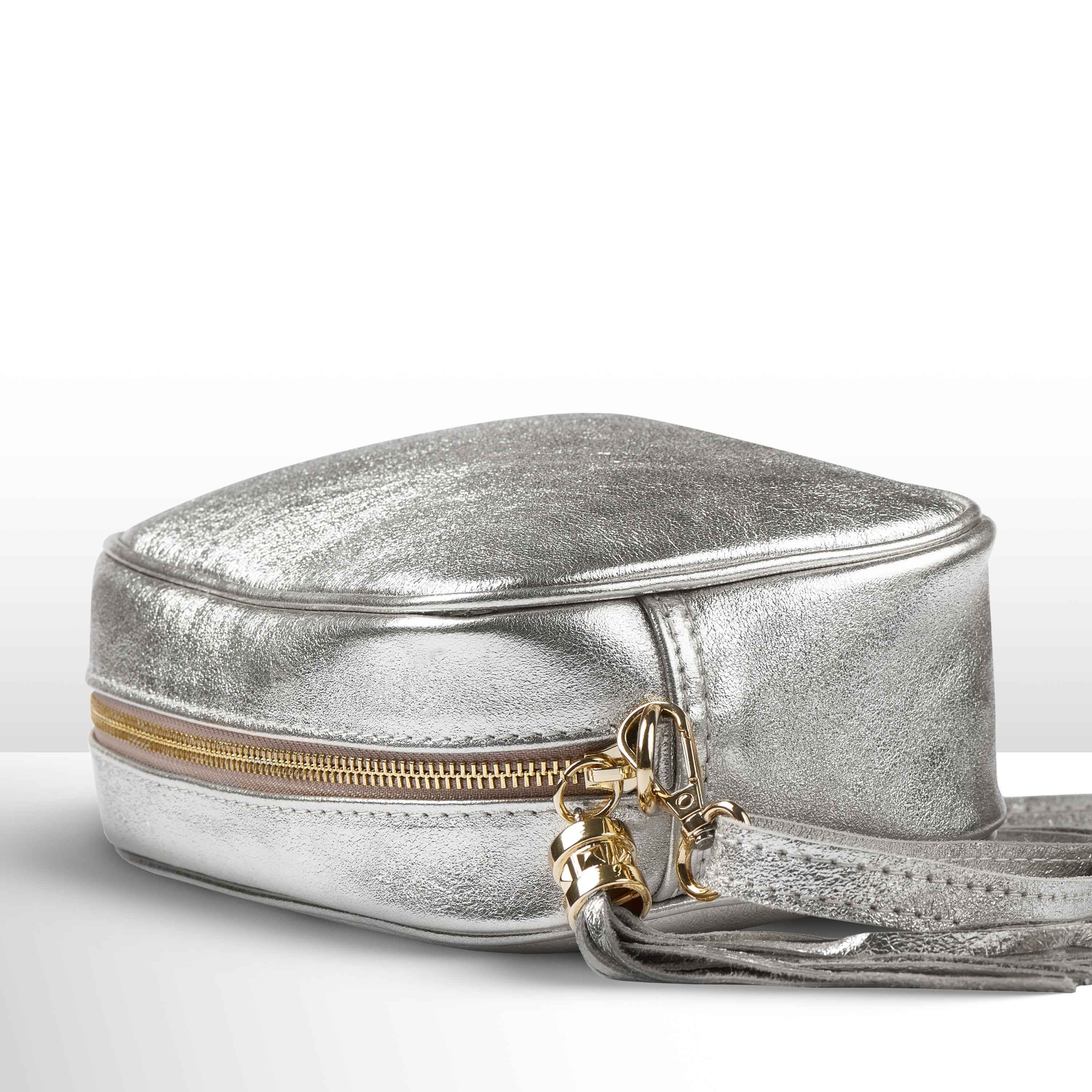 Metallic Suede Leather Crossbody Bag 231302