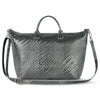 Grid Metallic Suede Leather Top-Handle Bag 112334