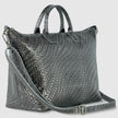 Grid Metallic Suede Leather Top-Handle Bag 112334