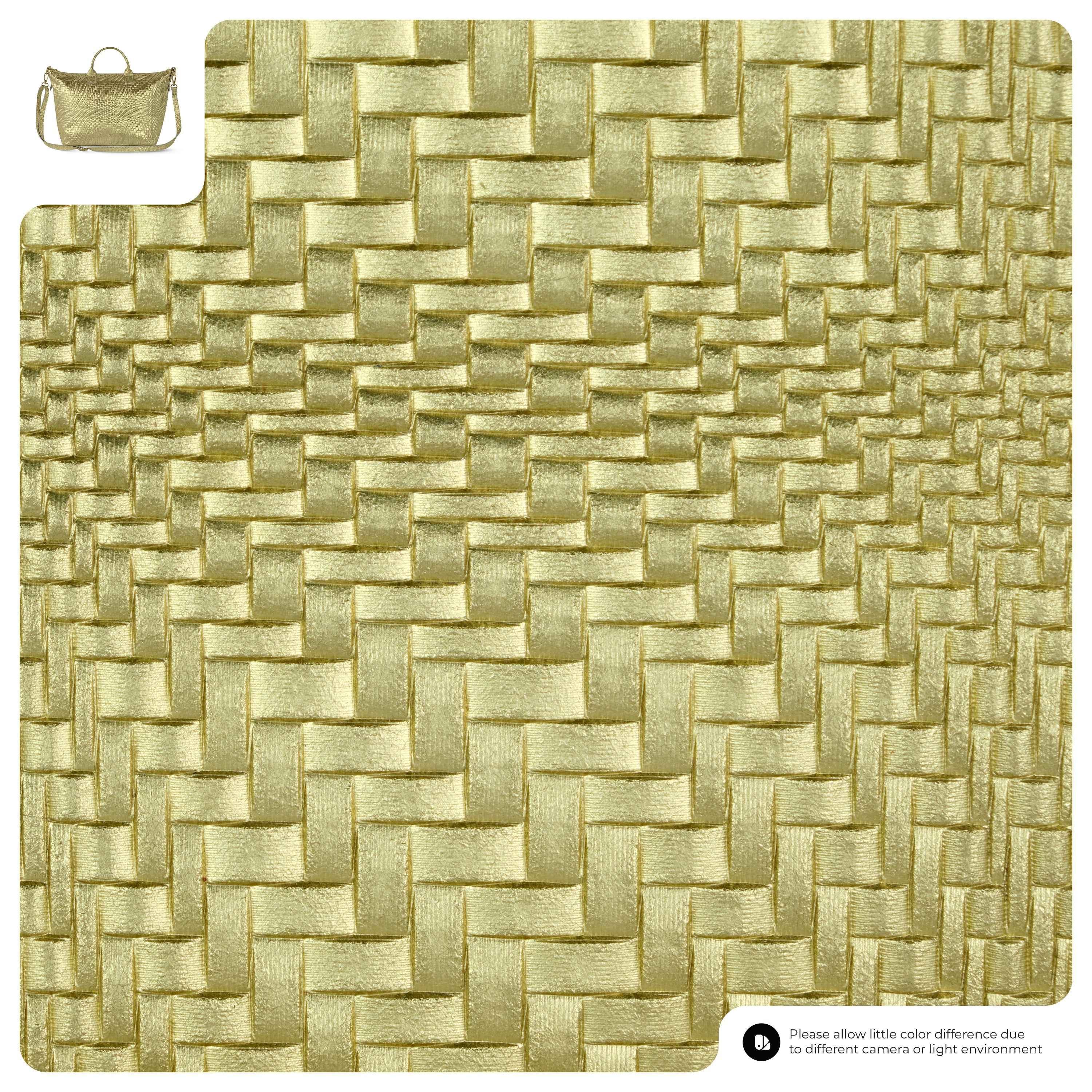 Grid Metallic Suede Leather Top-Handle Bag 112334