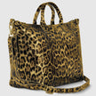 Leopard Metallic Suede Leather Top-Handle Bag 112334