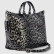 Leopard Metallic Suede Leather Top-Handle Bag 112334