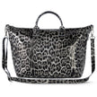 Leopard Metallic Suede Leather Top-Handle Bag 112334