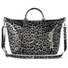 Leopard Metallic Suede Leather Top-Handle Bag 112334