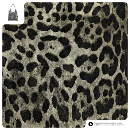 Leopard Metallic Suede Leather Tote Bag