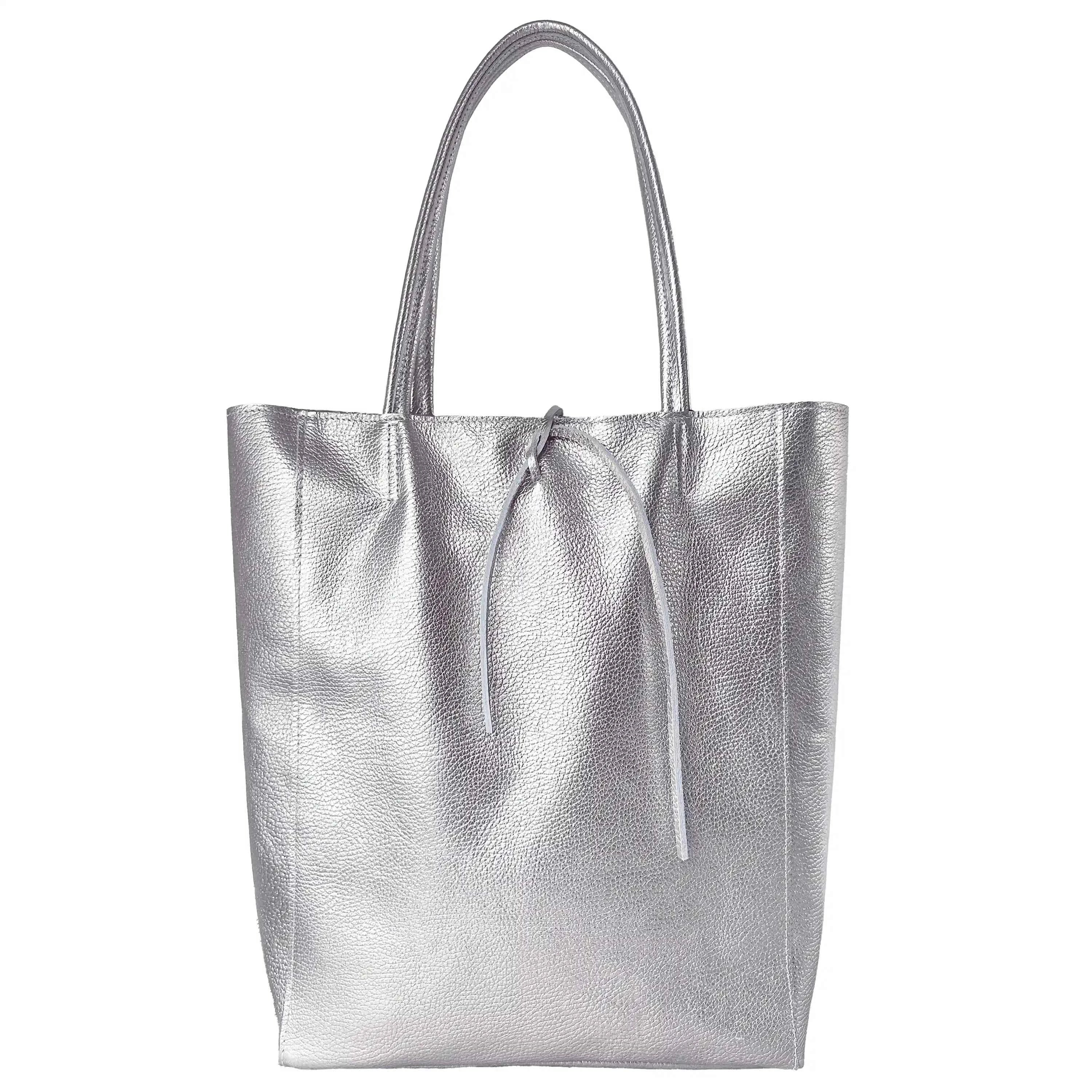 Metallic Calf Leather Tote Bag 201718