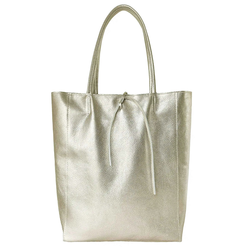 Metallic Calf Leather Tote Bag 201718