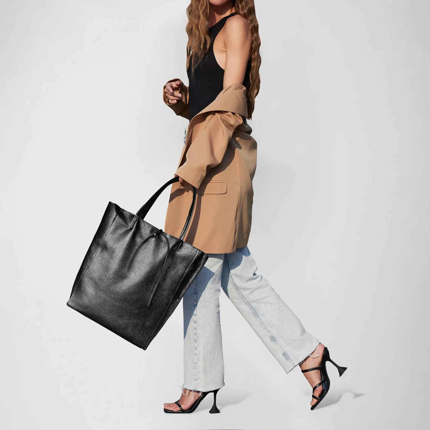 Metallic Calf Leather Tote Bag 201718