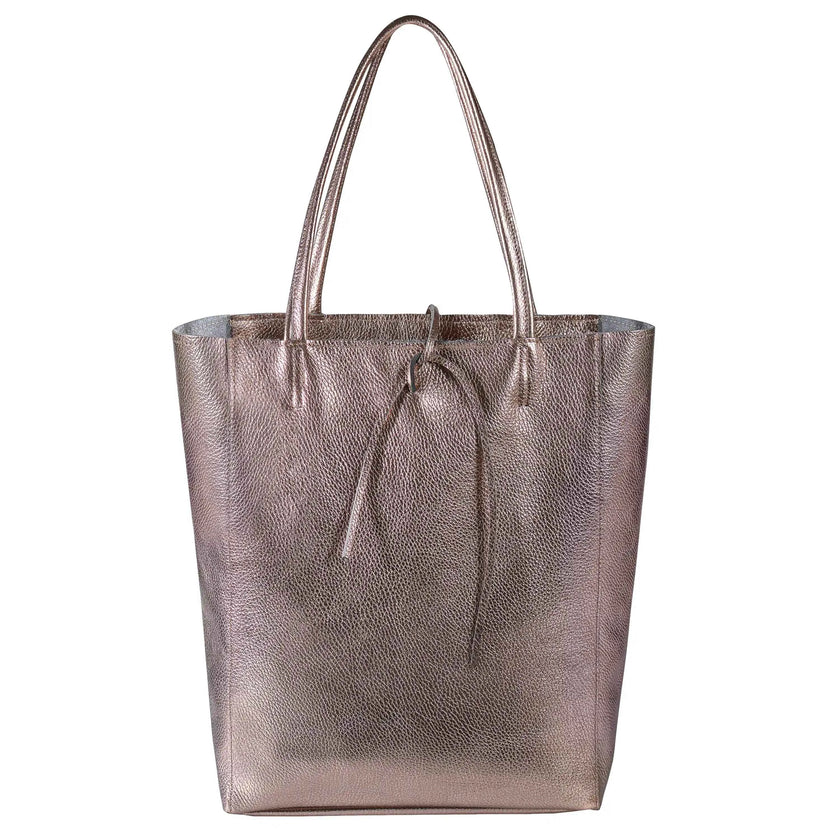 Metallic Calf Leather Tote Bag 201718